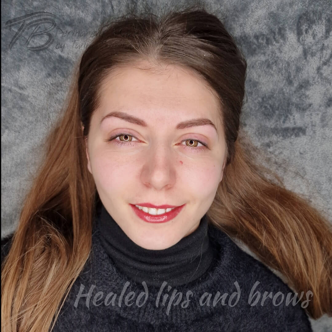 Permanent makeup healed brows and lips Cambridgeshire